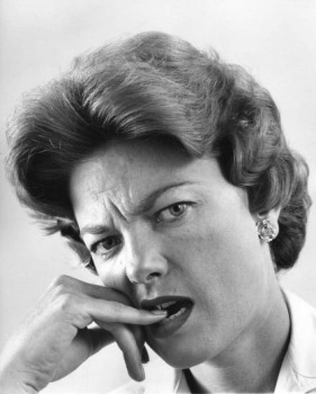 Portrait of mature woman biting nails Canvas Art - (18 x 24)