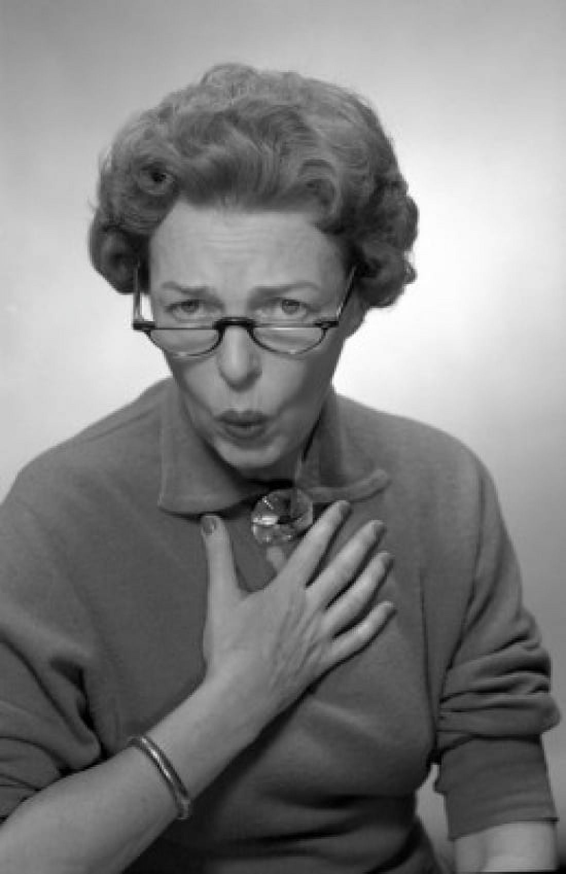 Portrait of mature woman making a face Canvas Art - (24 x 36)