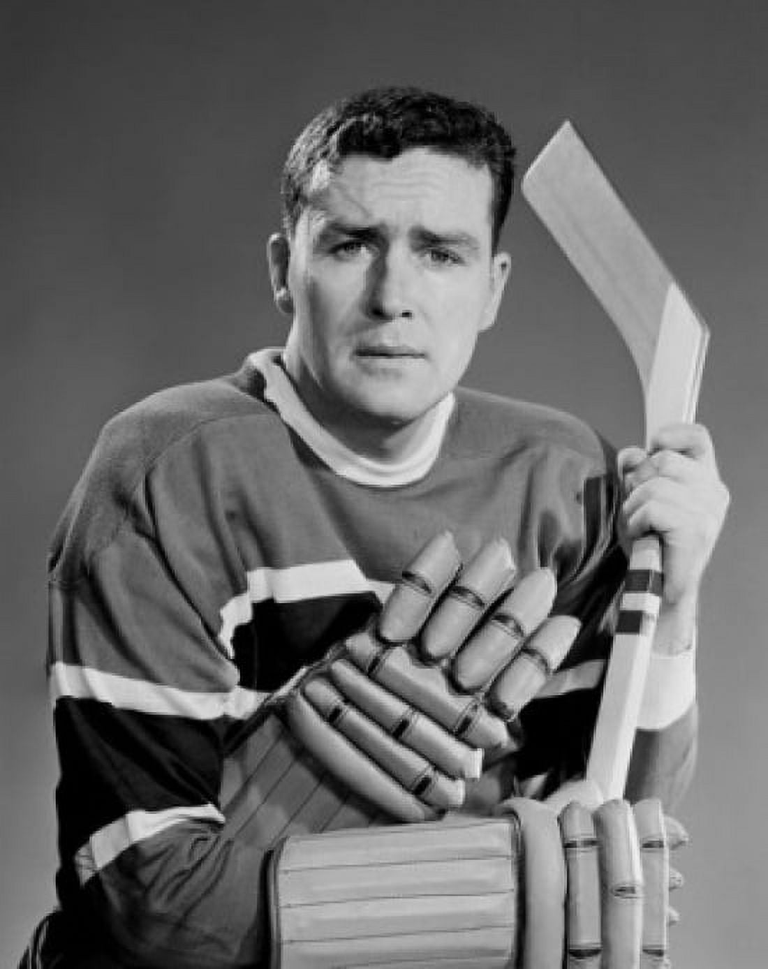Portrait of mid adult ice hockey player Canvas Art - (24 x 36)