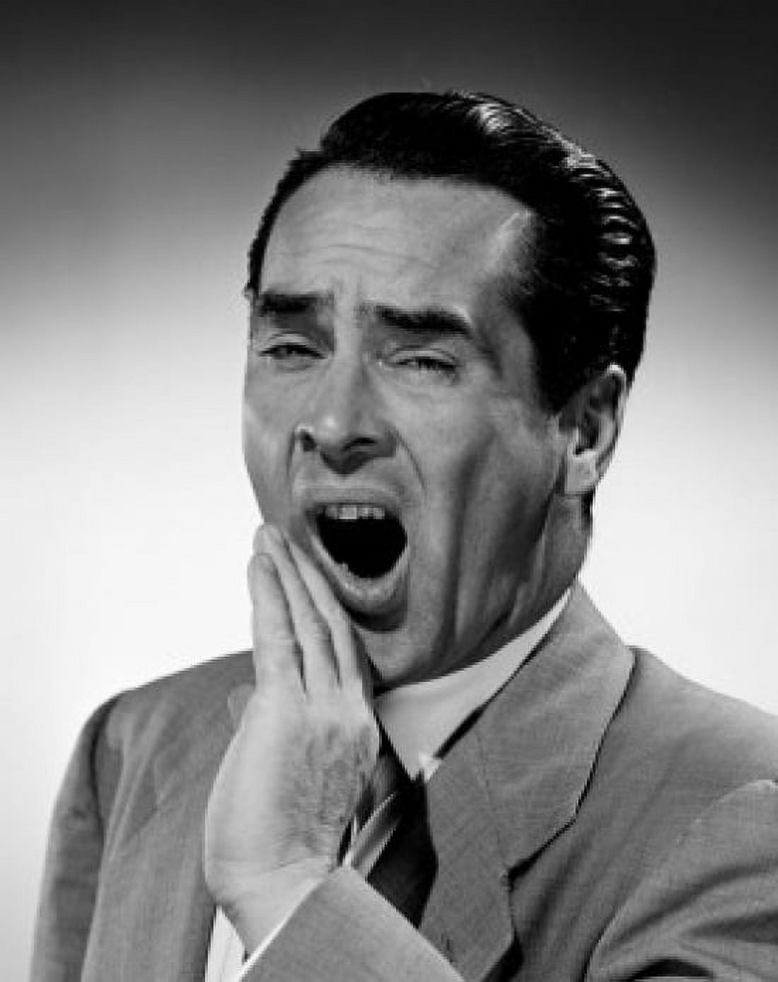 Portrait of mid adult man yawning Canvas Art - (18 x 24)