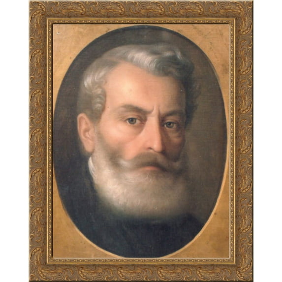 Portrait of painter Constantin Lecca 24x20 Gold Ornate Wood Framed Canvas Art by Gheorghe Tattarescu