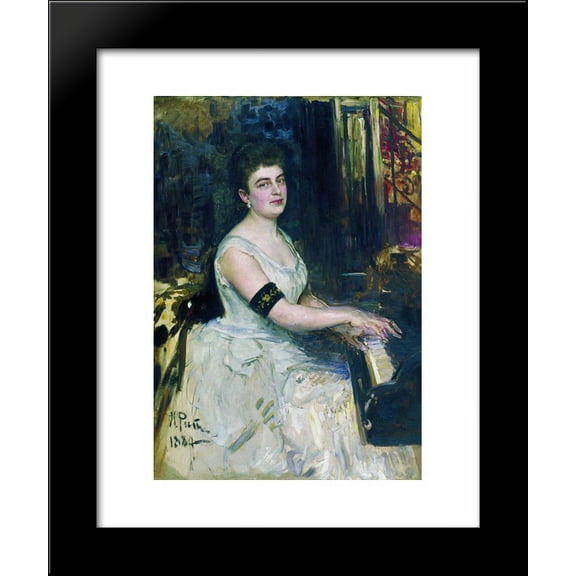 Portrait of pianist M.K. Benoit 20x24 Framed Art Print by Repin, Ilya