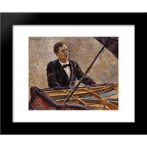 Portrait of pianist Vladimir Sofronitsky at the piano 20x24 Framed Art Print by Pyotr Konchalovsky