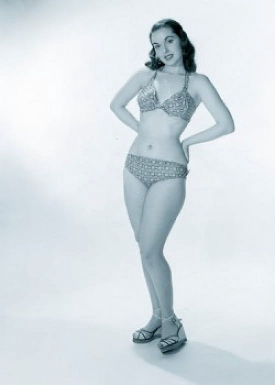 Portrait of pin-up girl wearing bikini Canvas Art - (18 x 24)