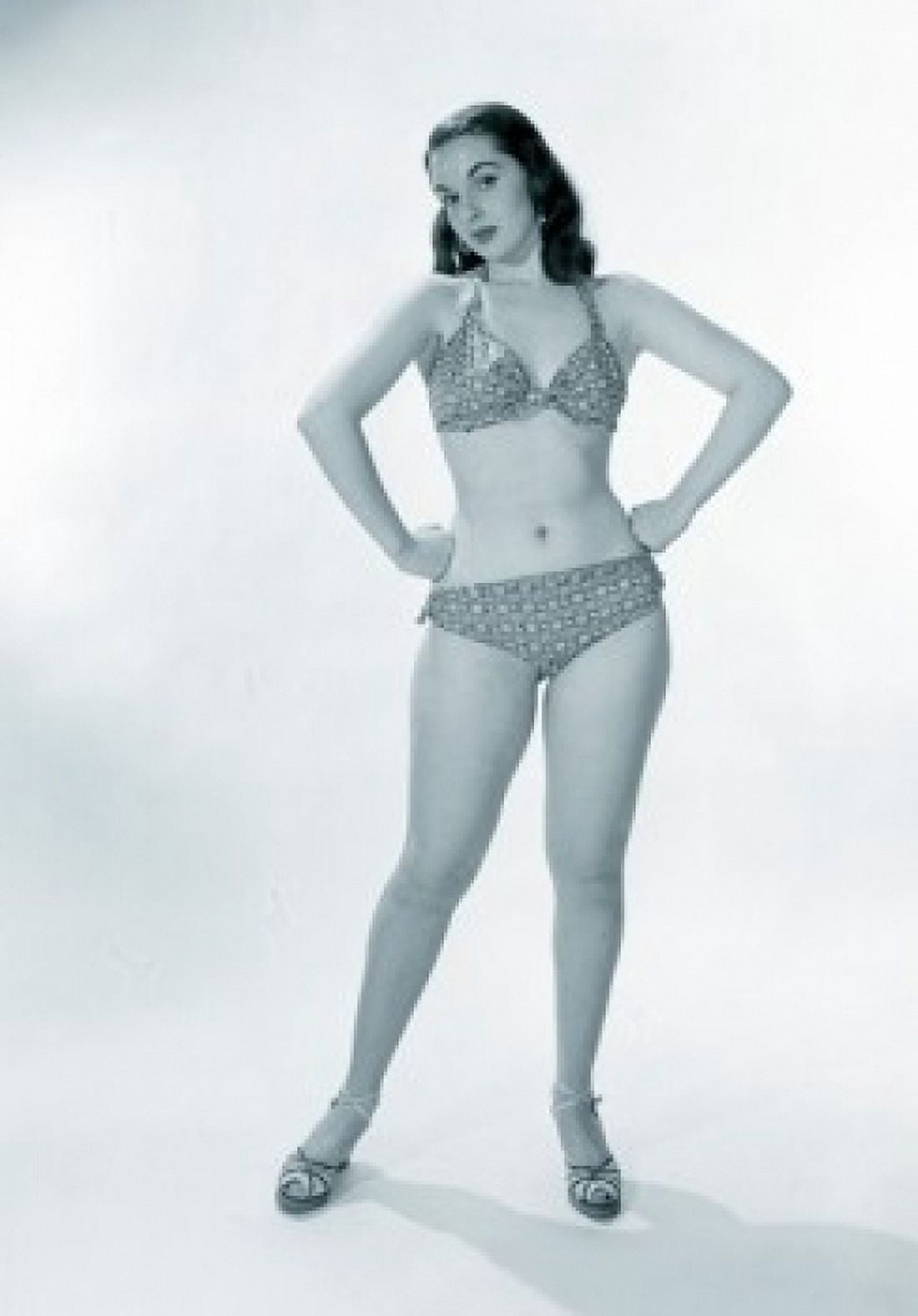 Portrait of pin-up girl wearing bikini Canvas Art - (24 x 36)