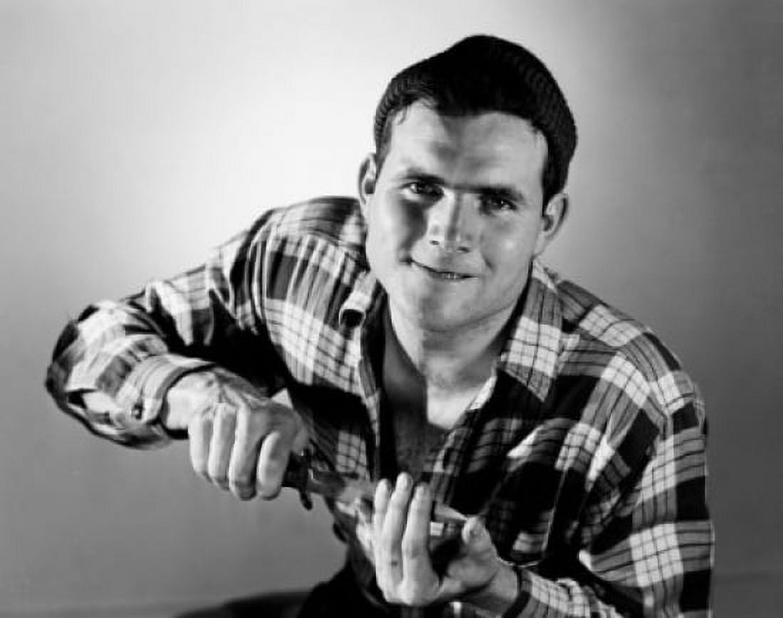 Portrait of plumber with worktool Canvas Art - (24 x 36)