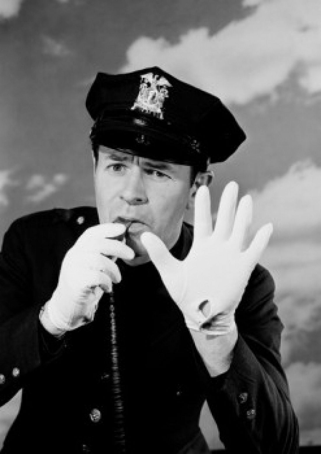 Portrait of police officer gesturing stop Canvas Art - (24 x 36)