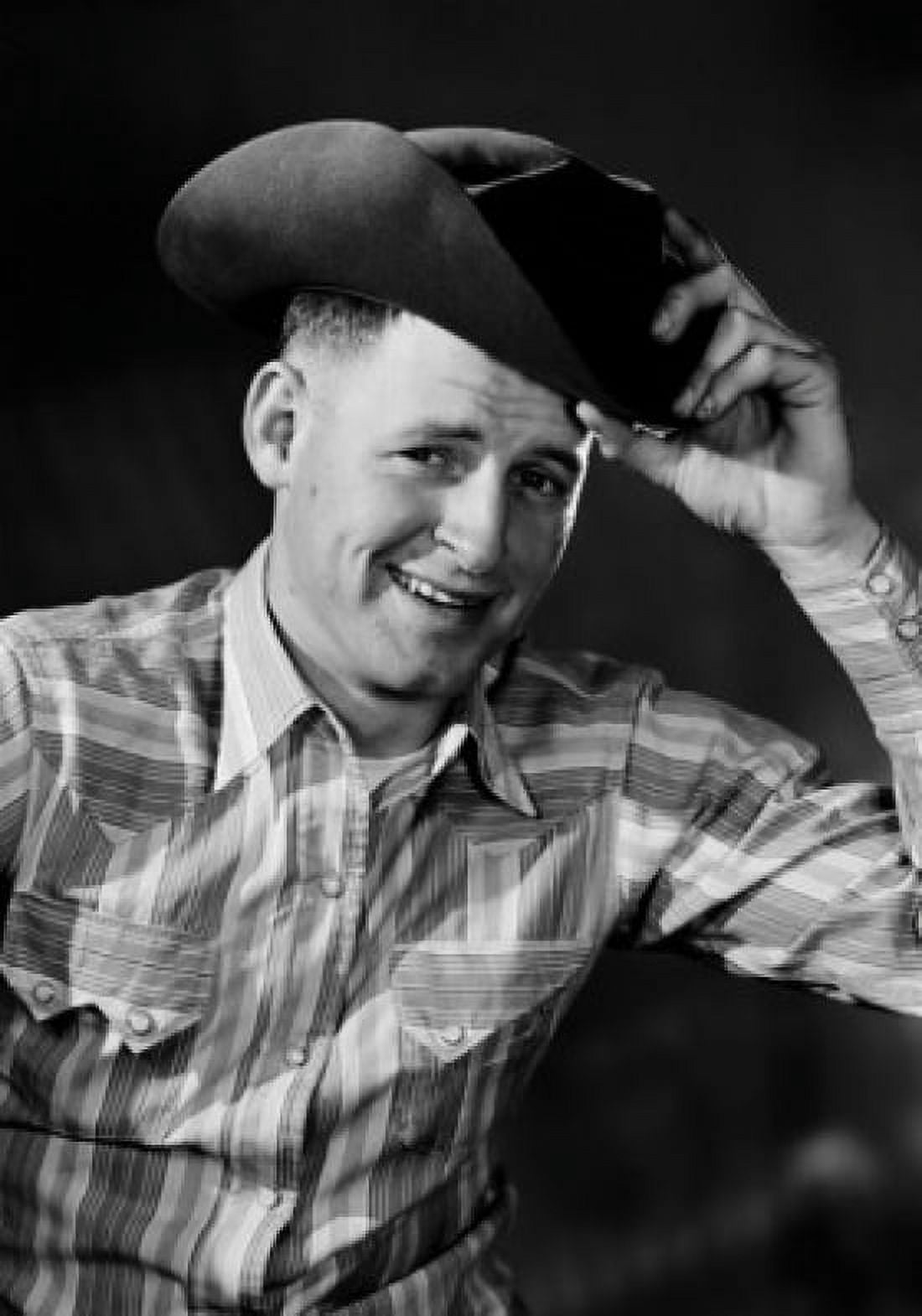 Portrait of smiling man wearing cowboy hat Canvas Art - (24 x 36)