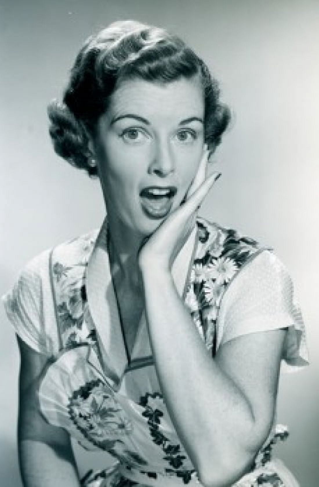 Portrait of surprised young woman Canvas Art - (24 x 36)