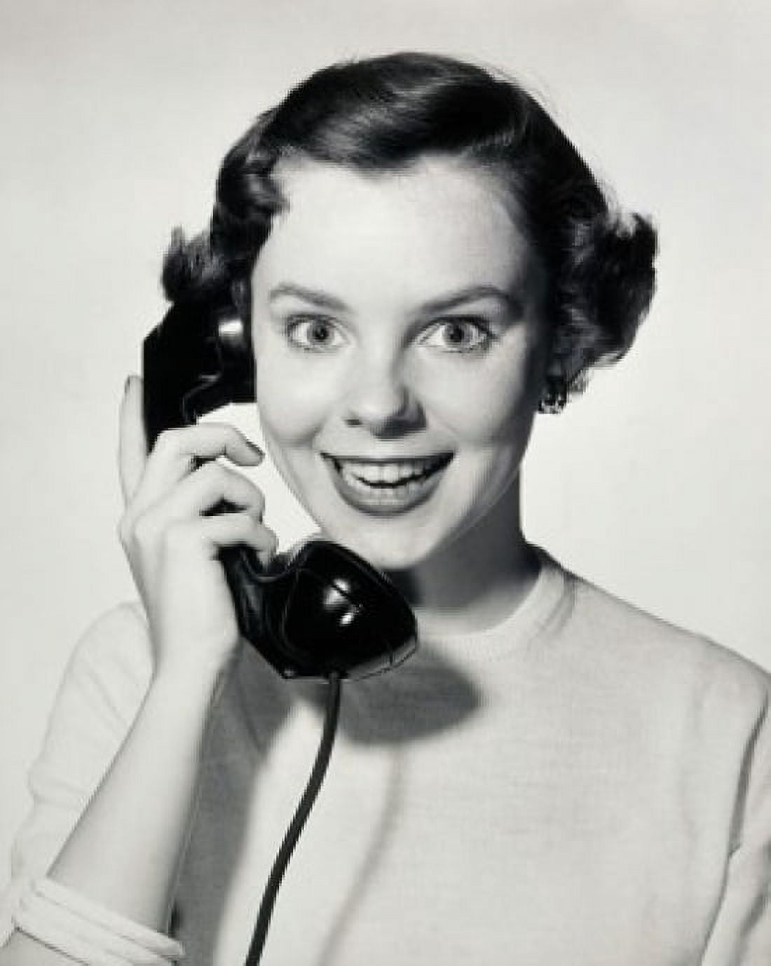 Portrait of teenage girl talking on telephone Canvas Art - (18 x 24)