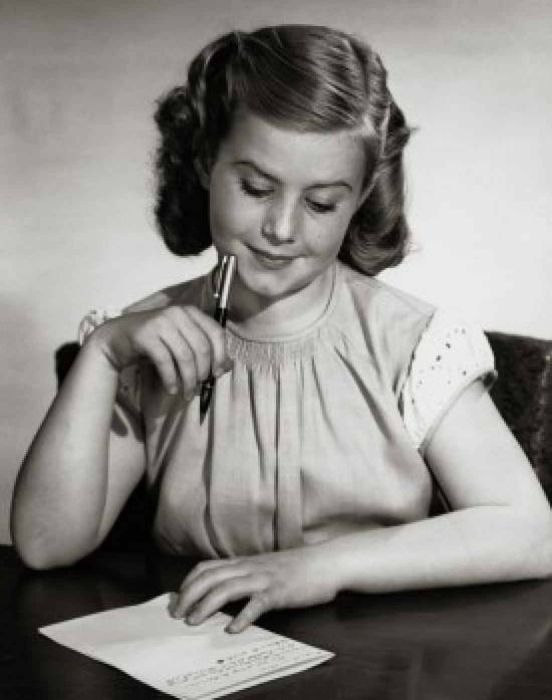 Portrait of teenage girl writing letter Canvas Art - (18 x 24)