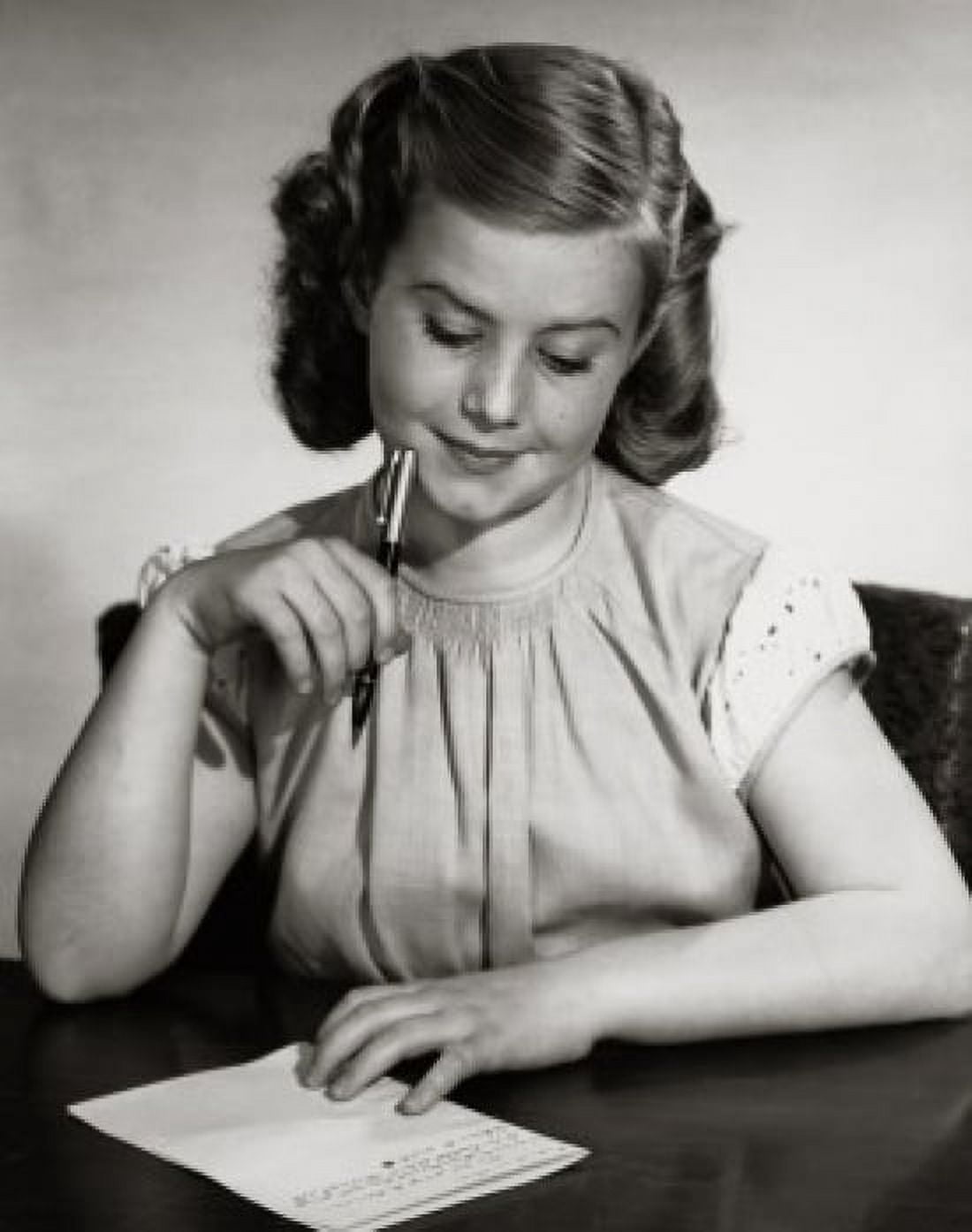 Portrait of teenage girl writing letter Canvas Art - (24 x 36)