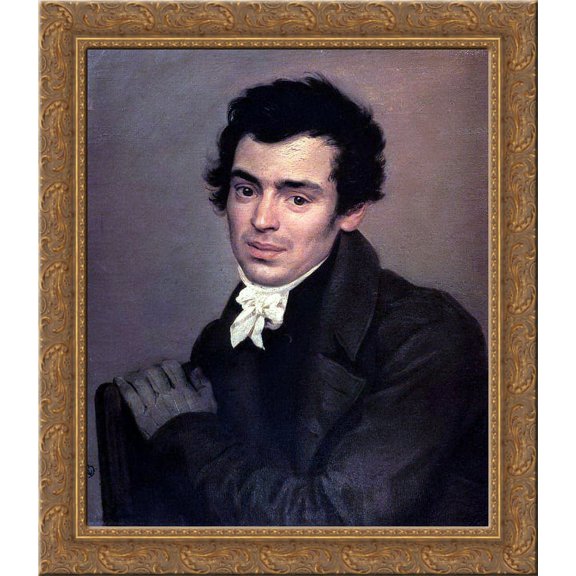 Portrait of the Architect K. A. Ton 24x20 Gold Ornate Wood Framed Canvas Art by Karl Bryullov