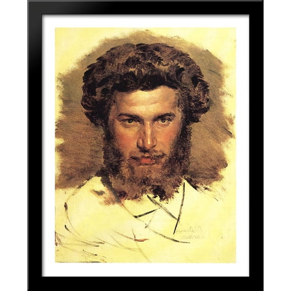 Portrait of the Artist Arkhip Kuinji 28x36 Large Black Wood Framed Print Art by Viktor Vasnetsov