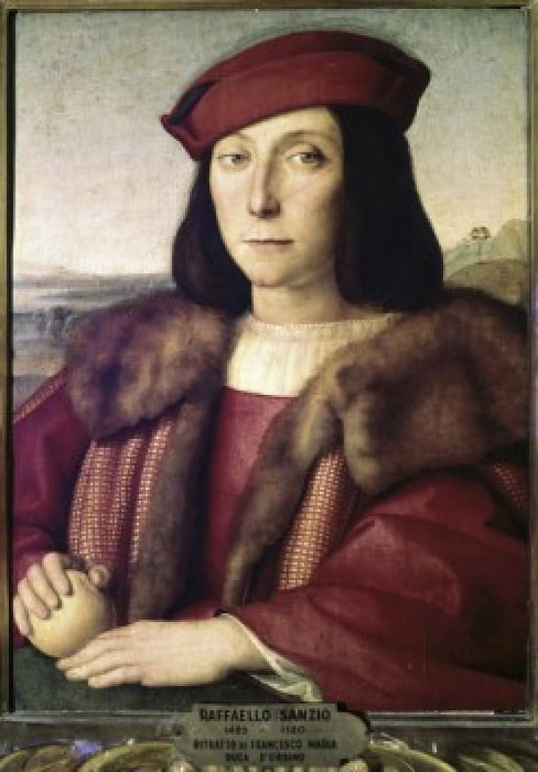 Portrait of the Duke of Urbino Raphael (1483-1520 Italian) Palazzo Piti Palatina Gallery Florence Italy Canvas Art - Raphael (24 x 36)