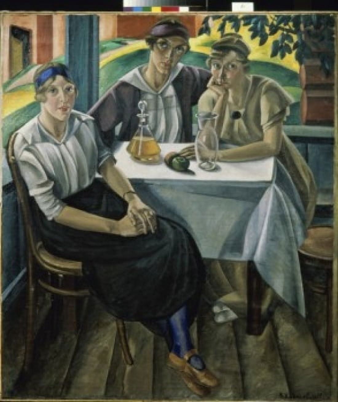 Portrait of the Petrov Sisters 1916 Vladislav Khodasevich (1886-1939 Russian) Canvas Art - Vladislav Khodasevich (24 x 36)