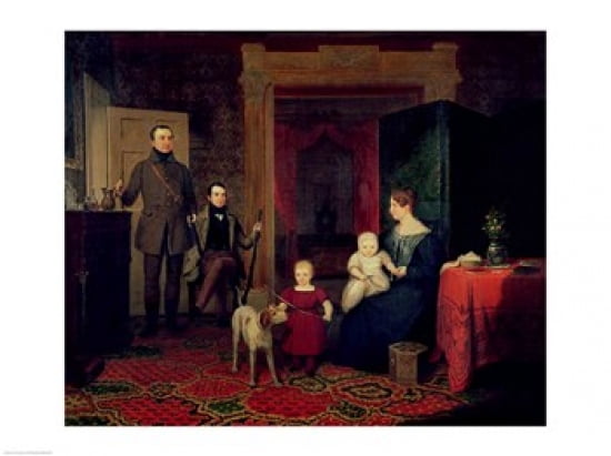 Portrait of the Van Cortland Family c1830 Canvas Art - (24 x 18)