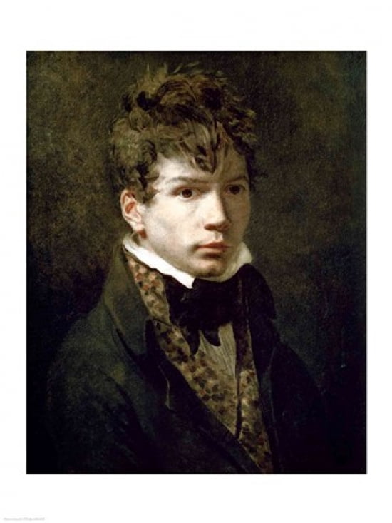 Portrait of the Young Ingres Canvas Art - Jacques-Louis David (18 x 24)