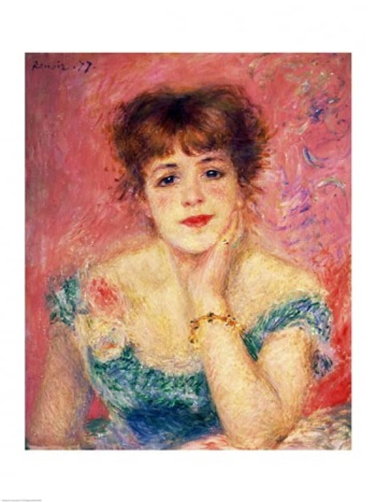 Portrait of the actress Jeanne Samary 1877 Canvas Art - Pierre-Auguste Renoir (18 x 24)
