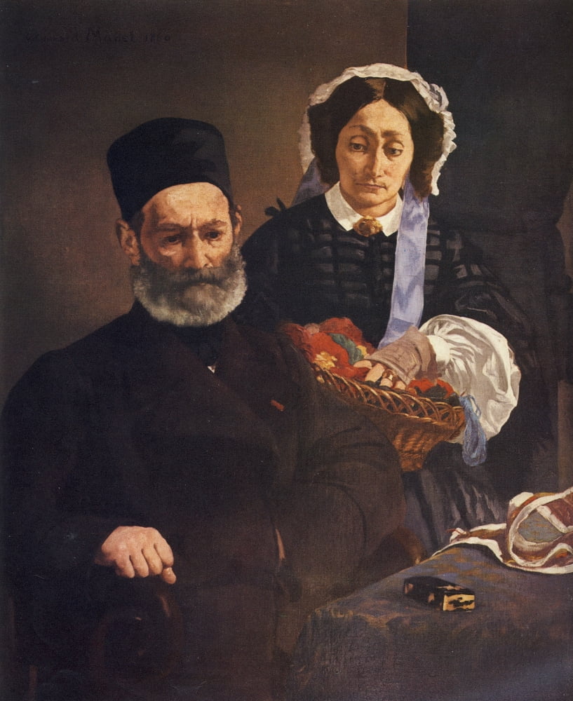 Portrait of the artists parents 1860 Canvas Art - ÔøΩdouard Manet (24 x 36)