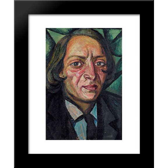 Portrait of the poet Venedict Mart 20x24 Framed Art Print by David Burliuk