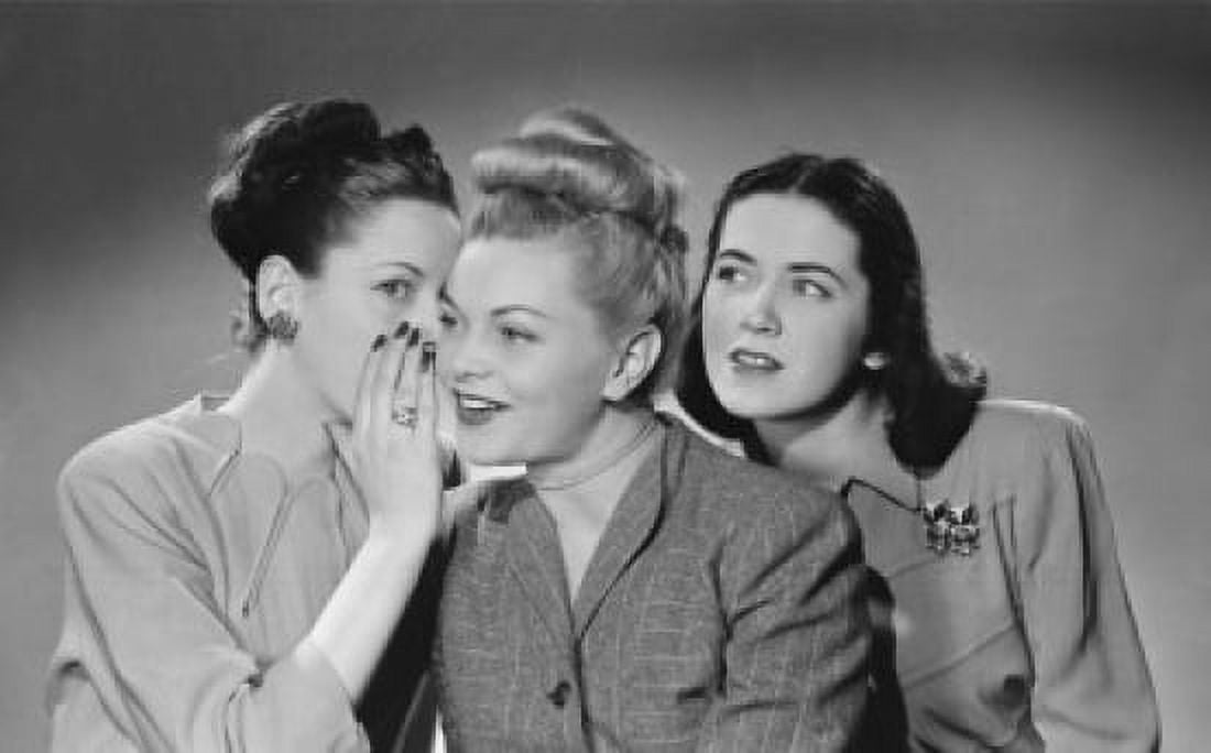 Portrait of three young women gossiping Canvas Art - (18 x 24)