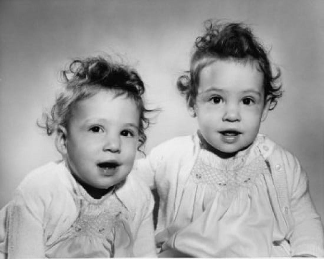 Portrait of twin baby girls Canvas Art - (24 x 36)