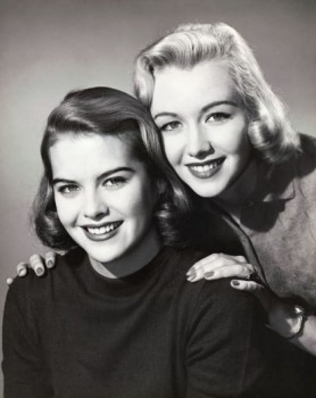 Portrait of two teenage girls smiling Canvas Art - (24 x 36)