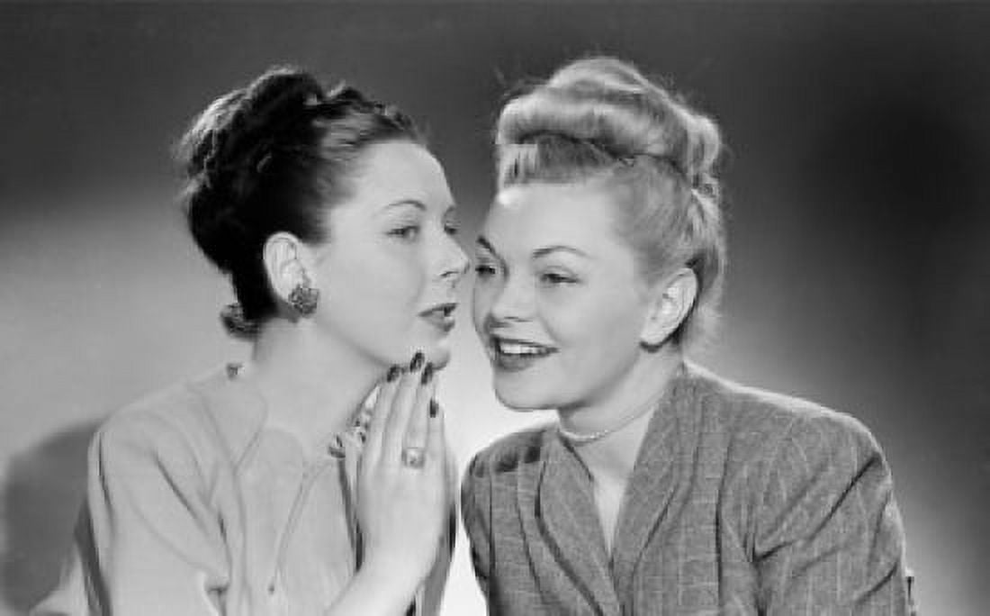 Portrait of two young women gossiping Canvas Art - (24 x 36)