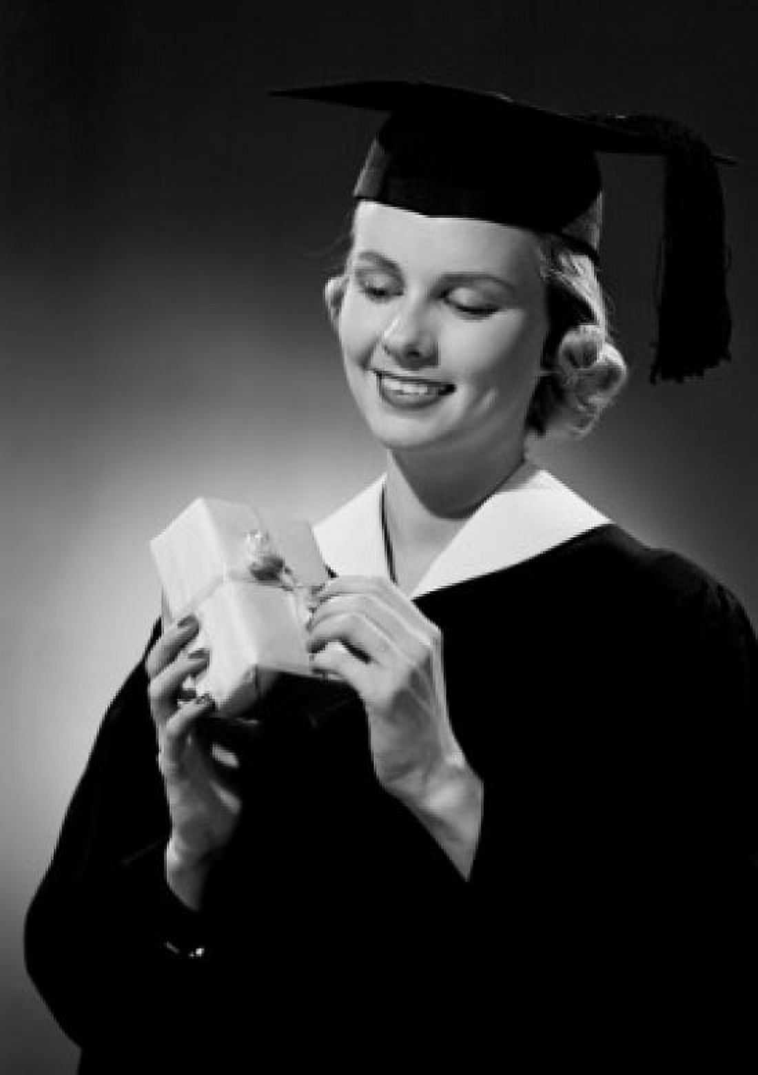 Portrait of woman in graduating gown Canvas Art - (18 x 24)