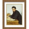 thumbnail image 1 of Portrait of writer Vsevolod Mikhailovich Garshin 2x Matted 28x34 Large Gold Ornate Framed Art Print by Repin, Ilya, 1 of 2