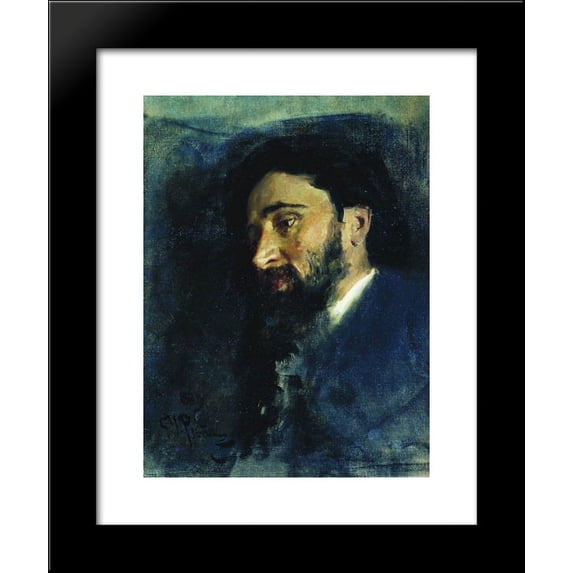 Portrait of writer Vsevolod Mikhailovich Garshin. Study. 20x24 Framed Art Pri...