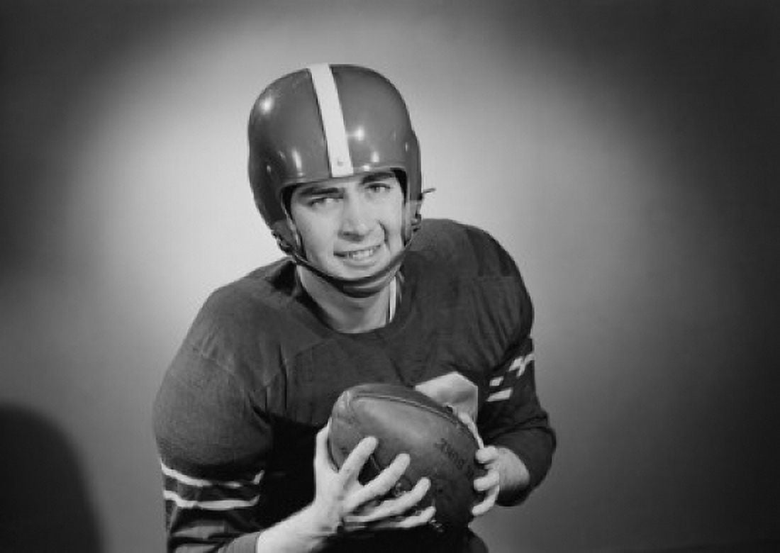 Portrait of young football player Canvas Art - (24 x 36)
