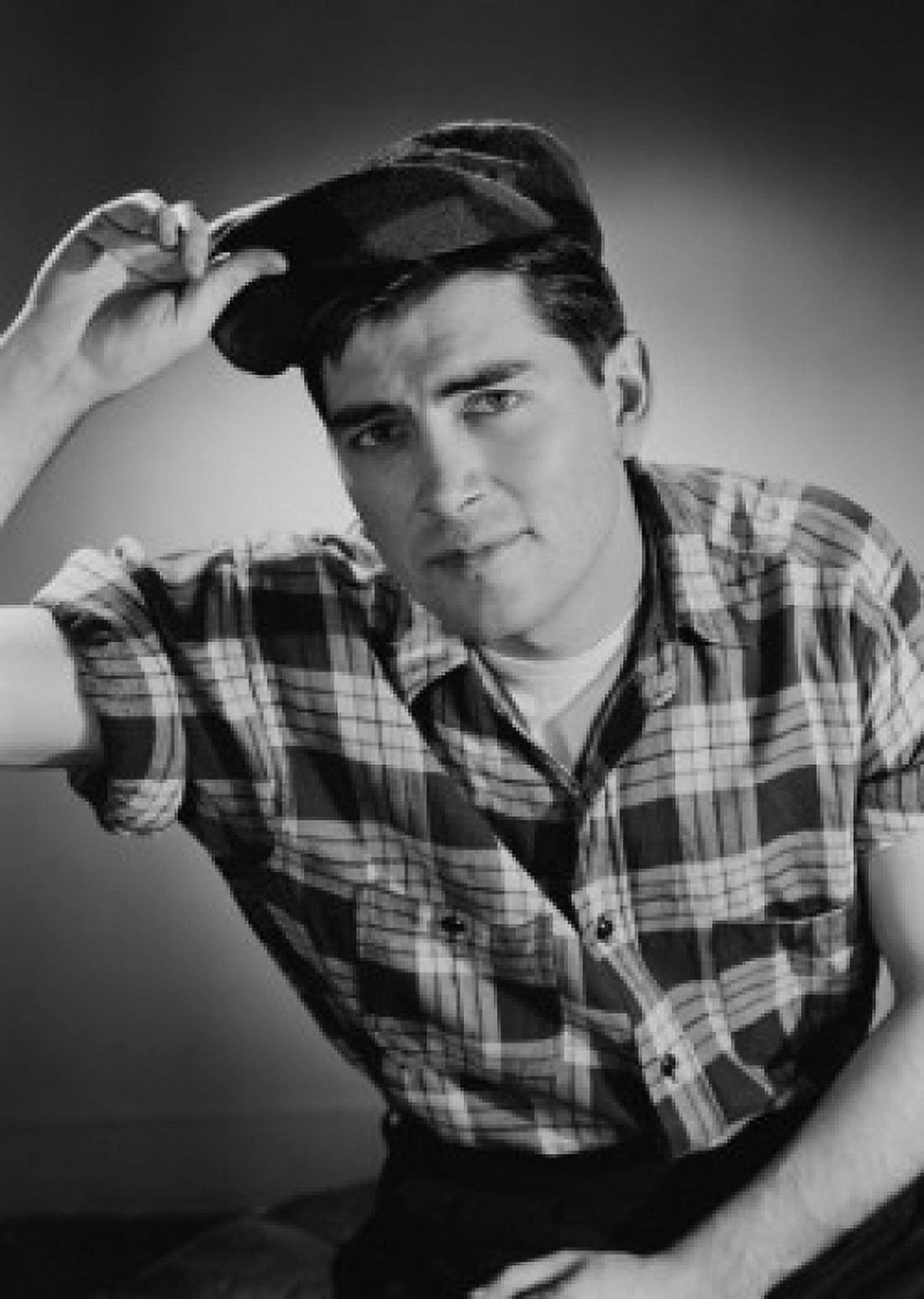 Portrait of young man in checked shirt Canvas Art - (18 x 24)