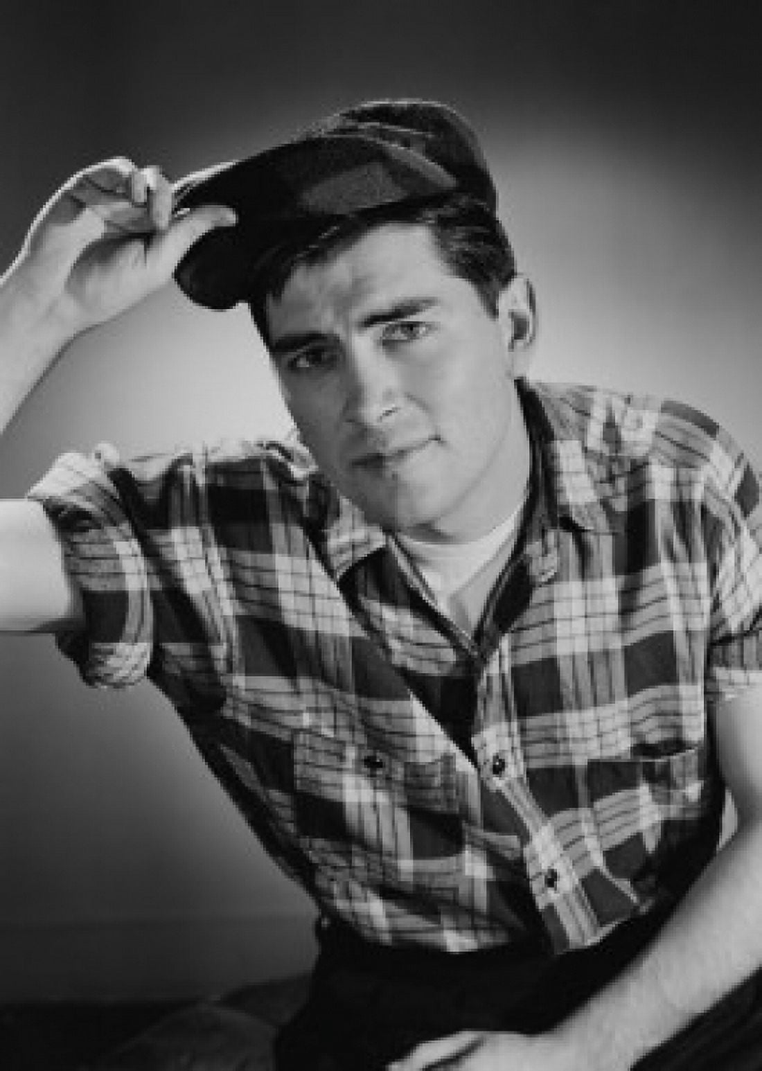 Portrait of young man in checked shirt Canvas Art - (24 x 36)
