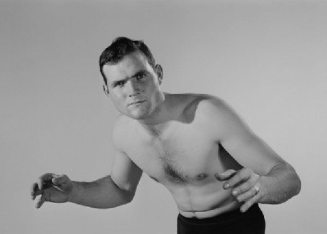 Portrait of young man in fighting stance Canvas Art - (24 x 36)