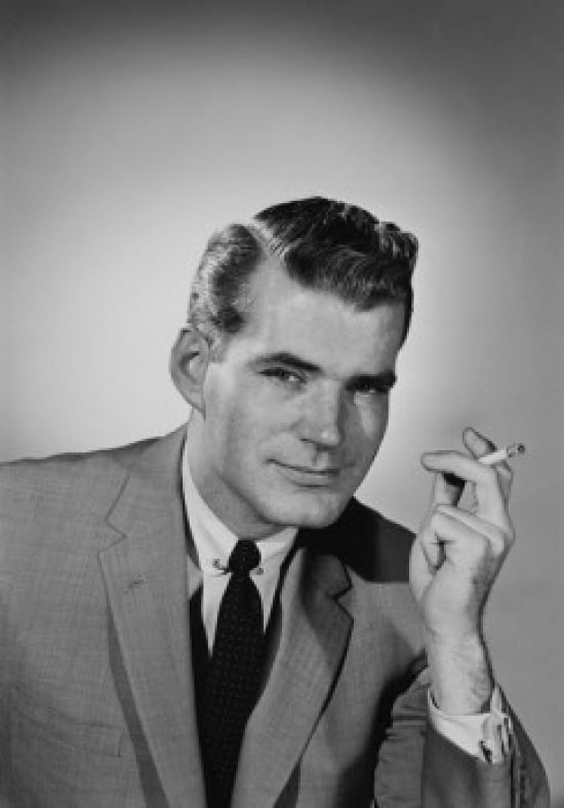 Portrait of young man smoking cigarette Canvas Art - (18 x 24)