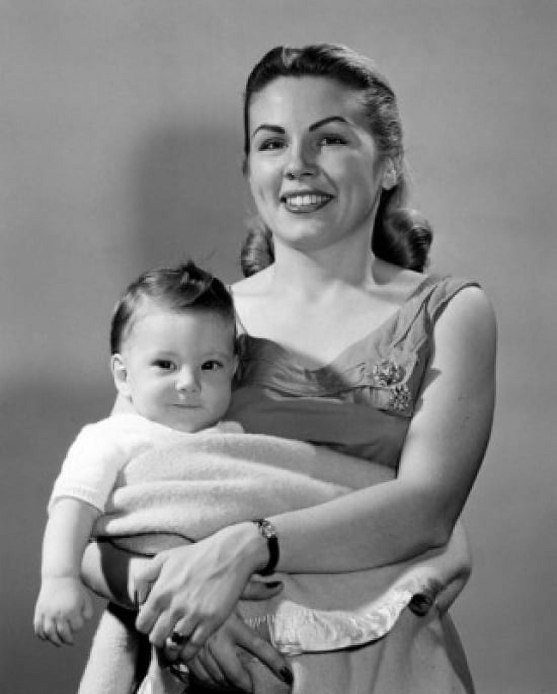 Portrait of young mother holding baby boy Canvas Art - (18 x 24)