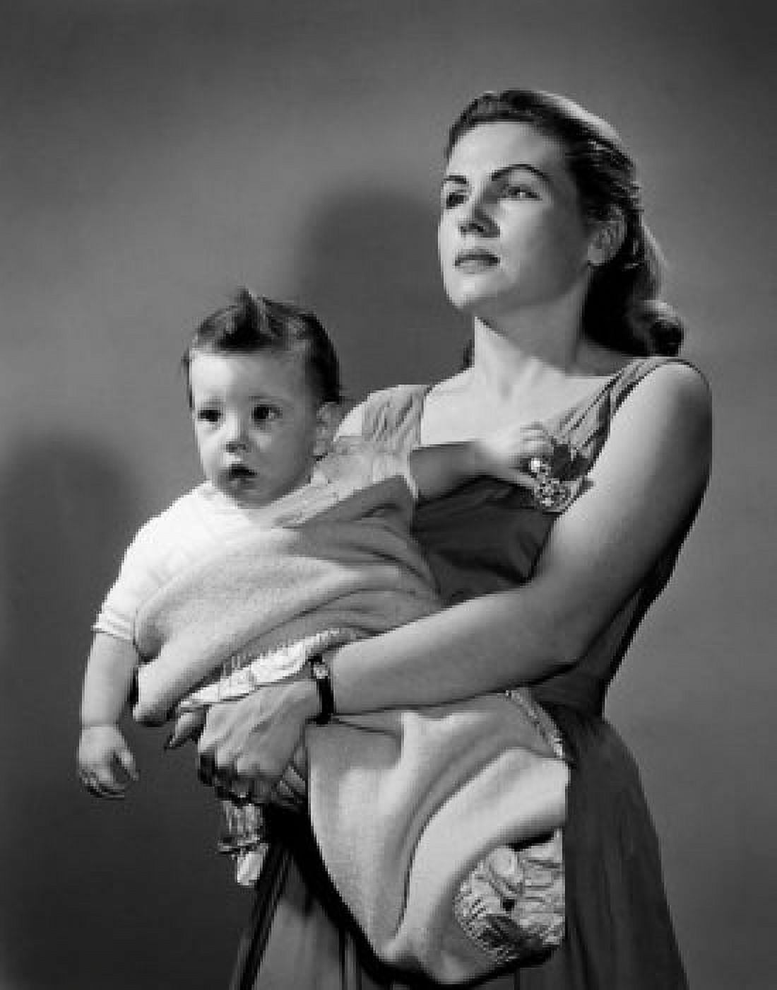 Portrait of young mother holding baby boy Canvas Art - (24 x 36)