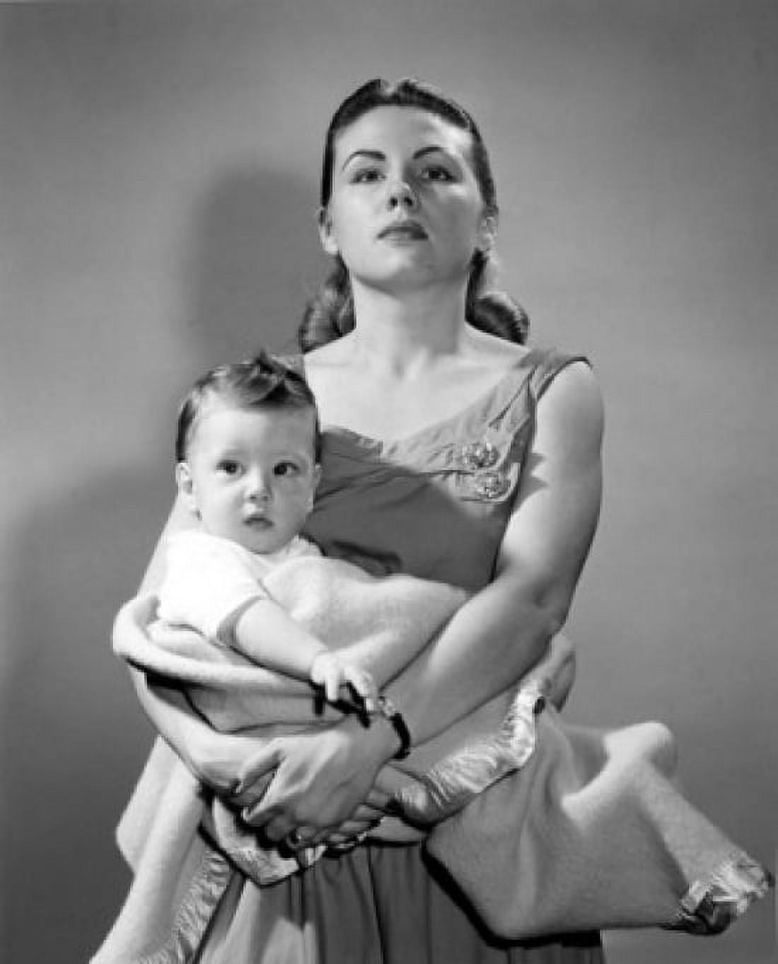 Portrait of young mother holding baby boy Canvas Art - (24 x 36)