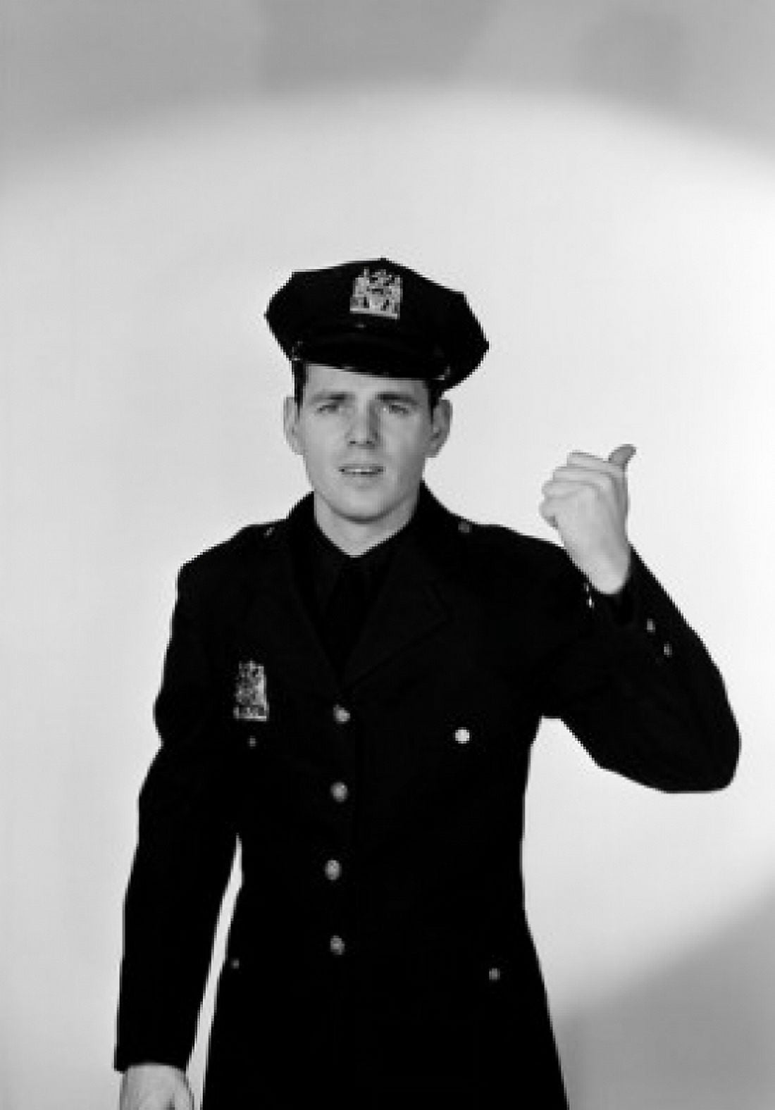 Portrait of young police officer Canvas Art - (18 x 24)
