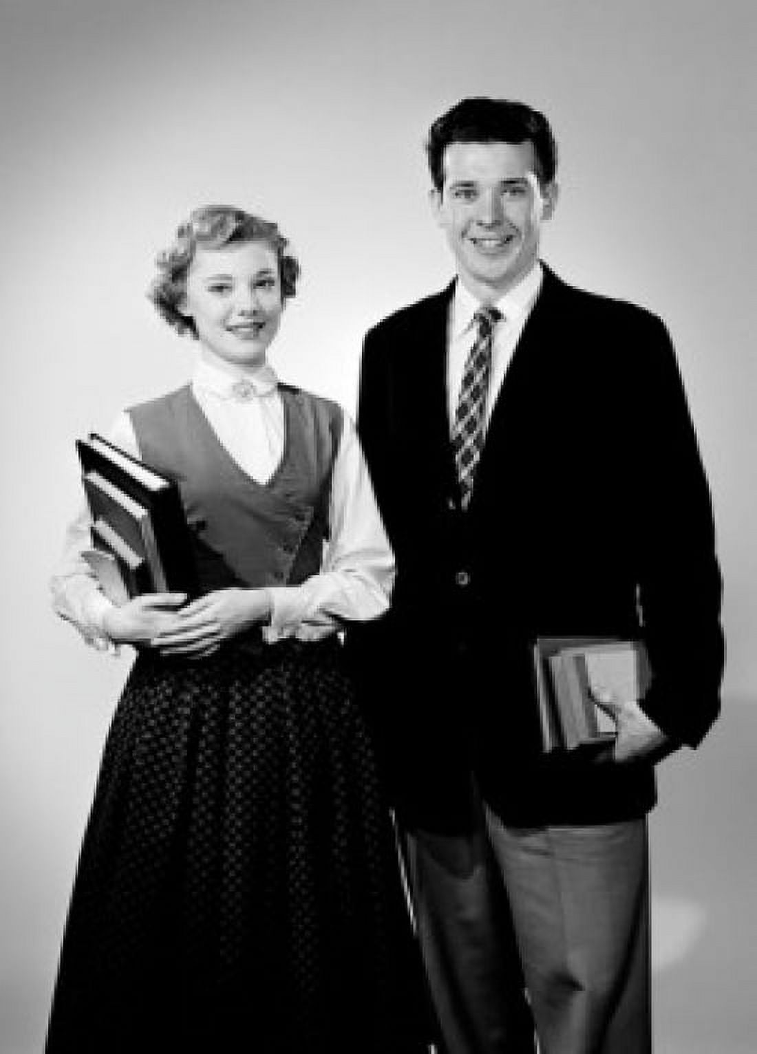 Portrait of young university students pair Canvas Art - (24 x 36)