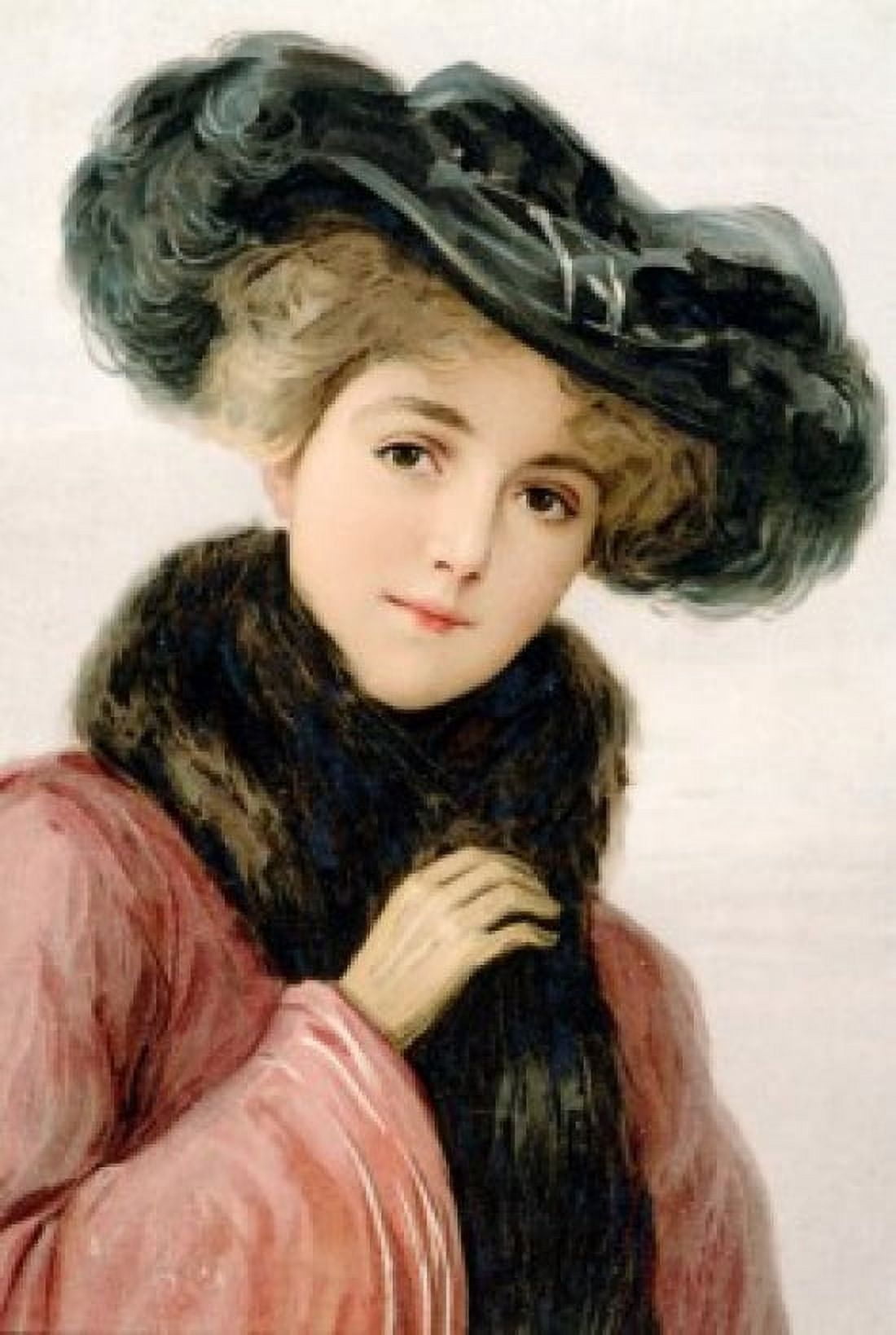 Portrait of young woman Nostalgia Cards Canvas Art - (18 x 24)