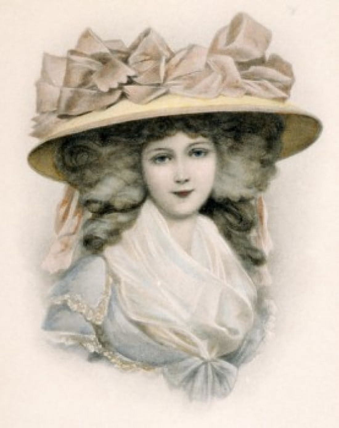 Portrait of young woman Nostalgia Cards Canvas Art - (24 x 36)