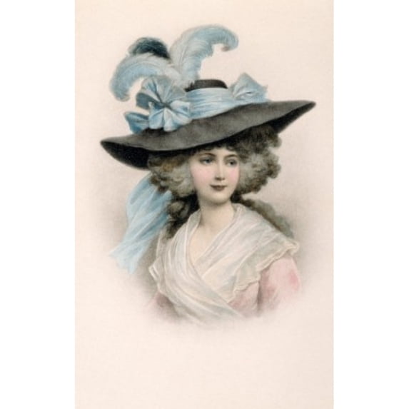 Portrait of young woman, Nostalgia Cards Poster Print (24 x 36)