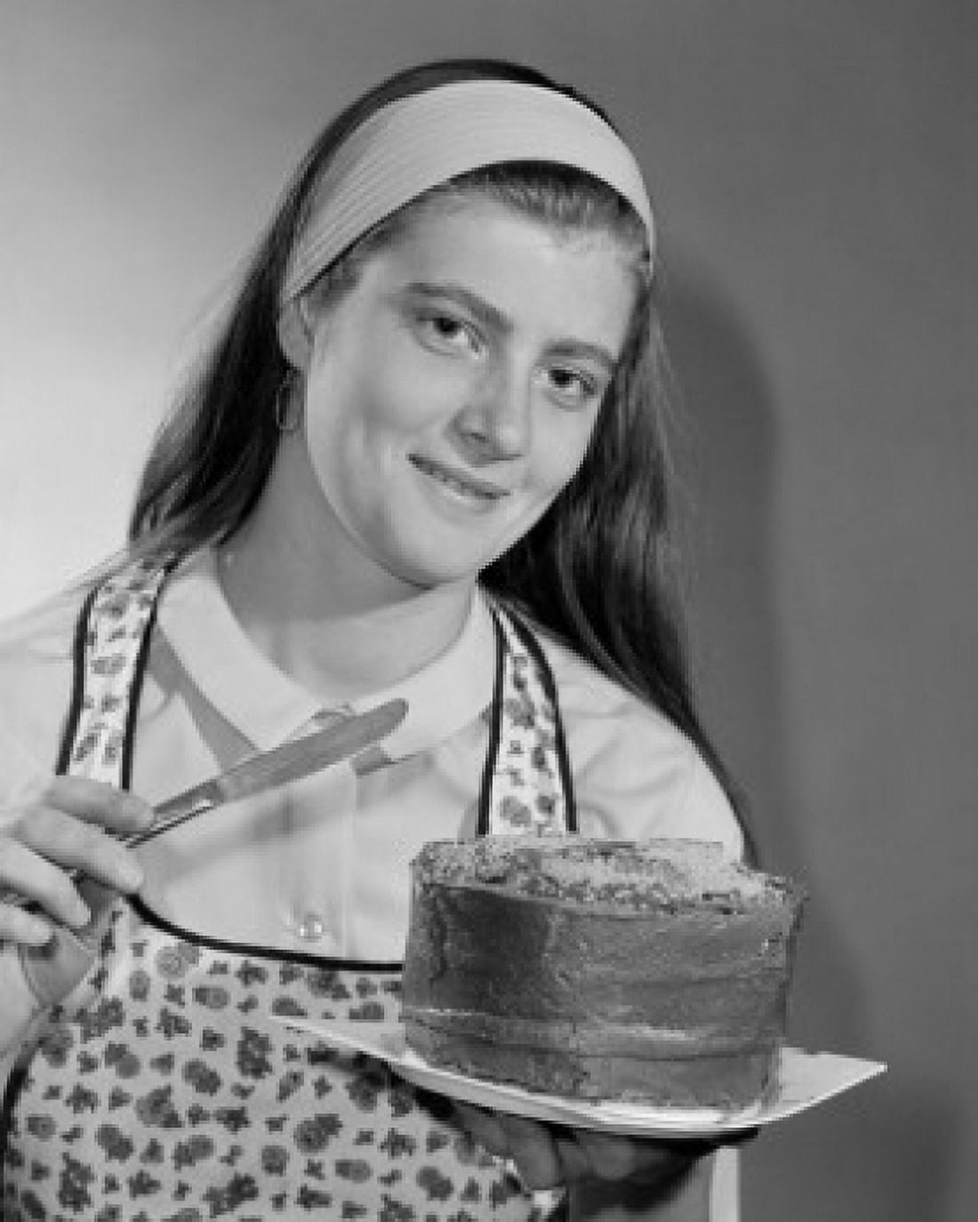 Portrait of young woman holding cake Canvas Art - (18 x 24)