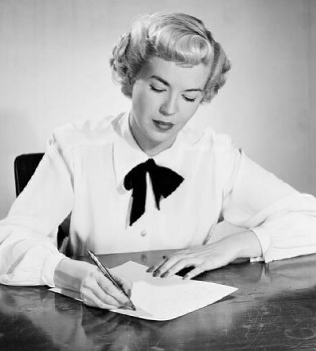 Portrait of young woman writing letter Canvas Art - (18 x 24)