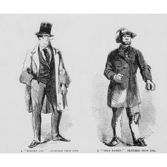 Portraits Of Members Of The Bowery Boys Gang And The Rival Dead Rabbits. Bowery Boys Were Nativist