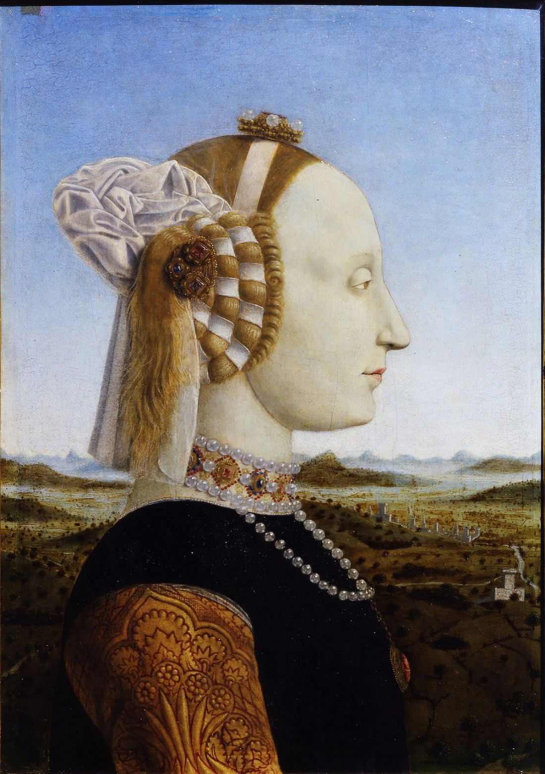 Portraits Of The Duke And Duchess Of Urbino Canvas Art - Piero Della Francesca (18 x 24)