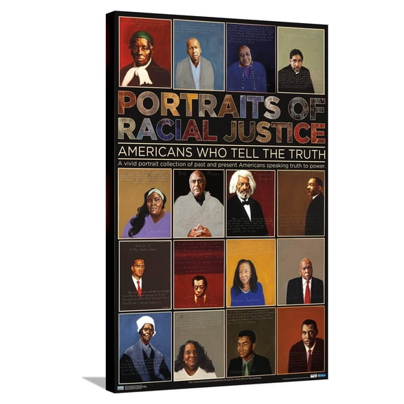 Portraits of Racial Justice - Americans Who Tell The Truth Canvas Wall Poster, 22.375" x 34"
